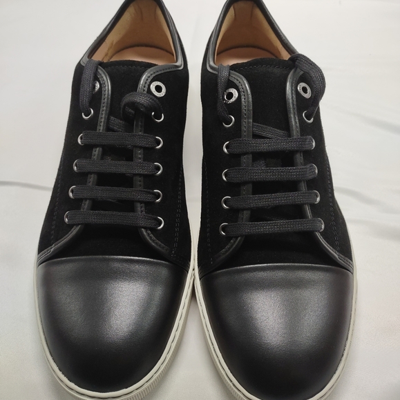 Lanvin Men's Sneakers, DBB1 Suede & Black Patent Leather - Picture 2 of 16